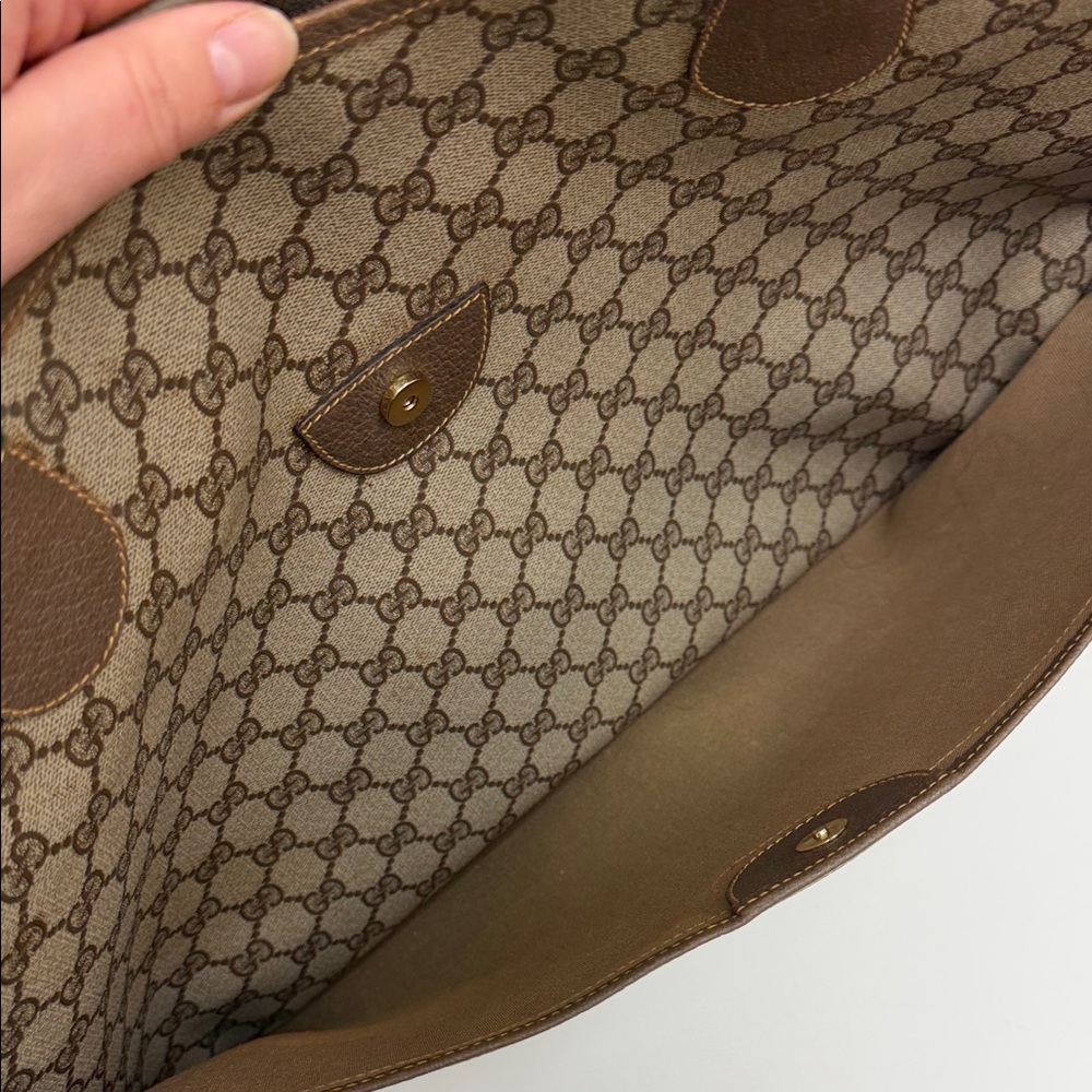 Gucci Brown and Beige Monogram Tote - Picture 13 of 16